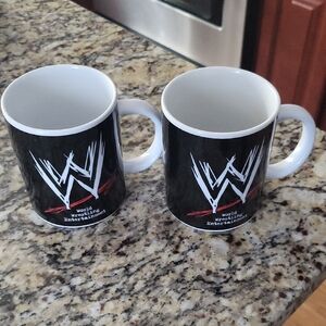 WWE Logo Black and White Mug Set